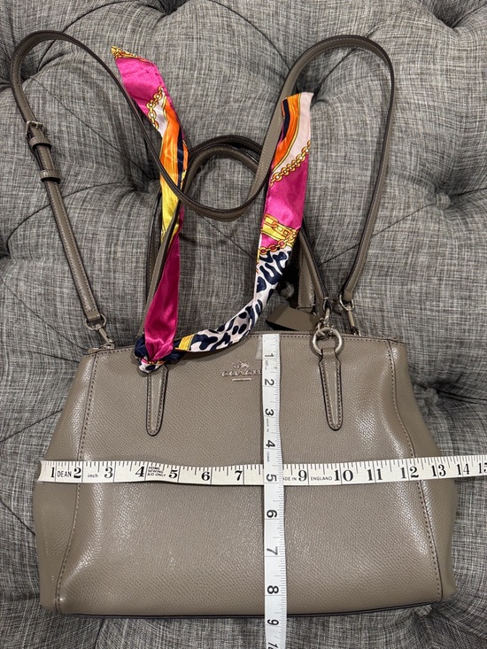 Coach Christie Gray Fog Saffiano Leather Satchel - Picture 17 of 17